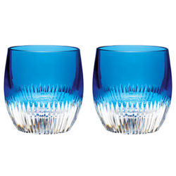 Waterford Mixology Cut Lead Crystal Tumblers, Set of 2 Blue